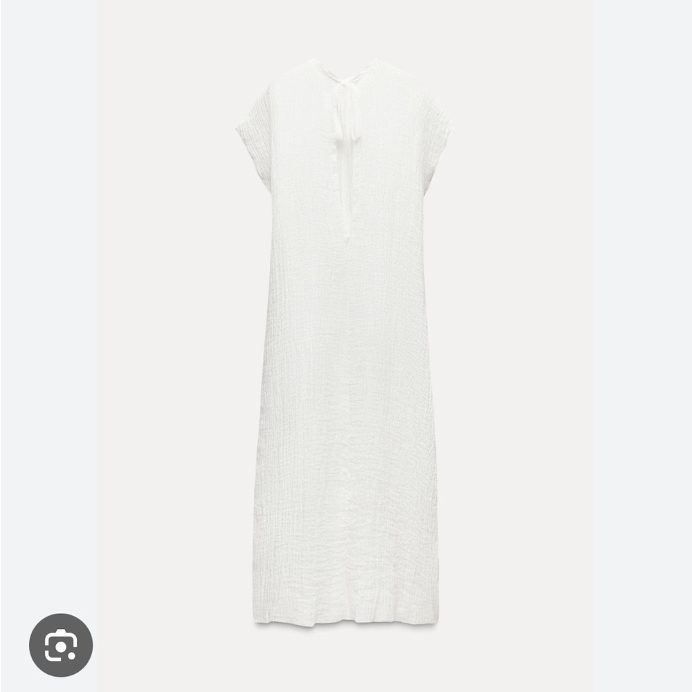 Zara NEW 100% linen tunic dress white 8142/047 - Picture 2 of 5